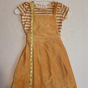 Beautees Girl Goldish Yellow Skirt Jumper and Matching Shirt- Size 7/8